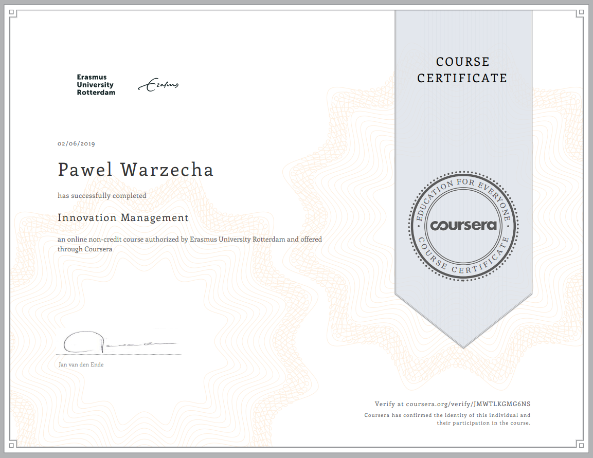 Innovation Management Certificate